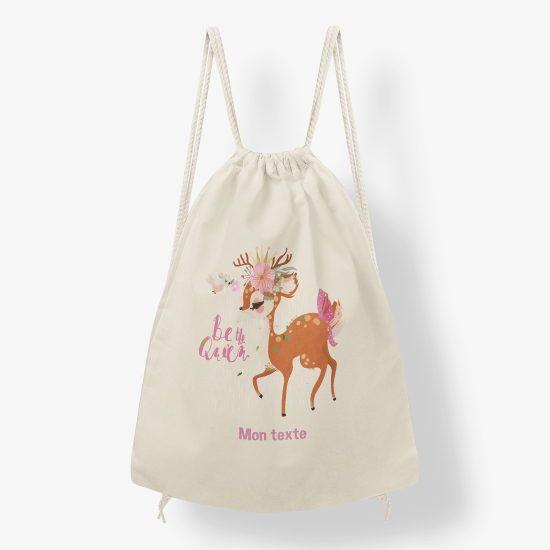 Personalized Drawstring Backpack for Kids - Fawn