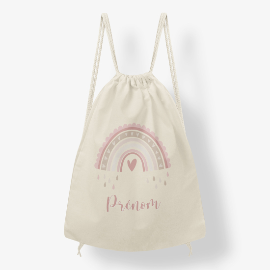 Personalized Drawstring Backpack for Kids - Heart