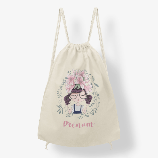 Personalized Drawstring Backpack for Kids - Little Flower Girl