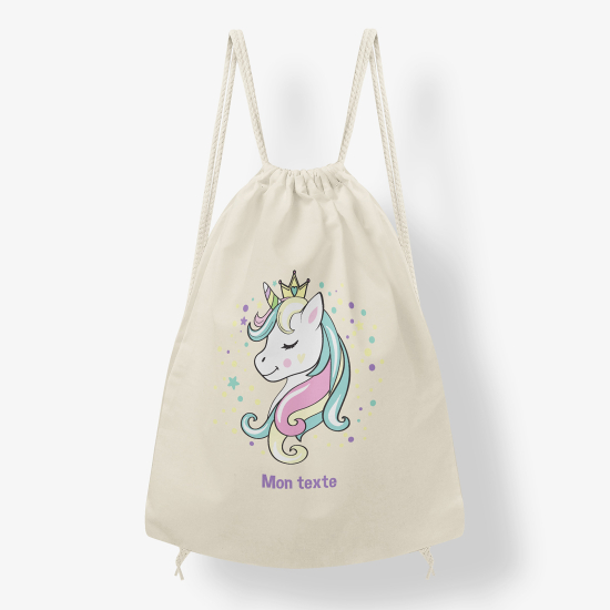 Personalized Drawstring Backpack for Kids - Little Unicorn