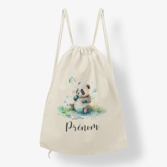 Personalized Drawstring Backpack for Kids - Panda