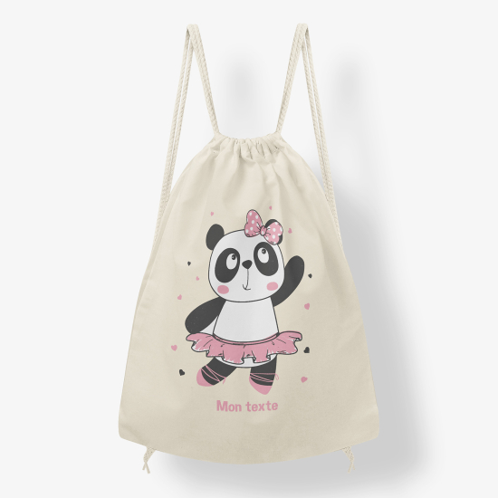 Personalized Drawstring Backpack for Kids - Panda