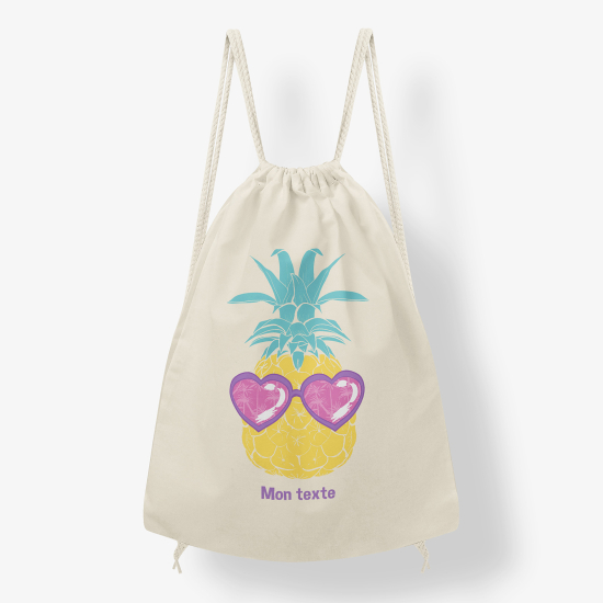 Personalized Drawstring Backpack for Kids - Pineapple design