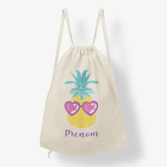 Personalized Drawstring Backpack for Kids - Pineapple design