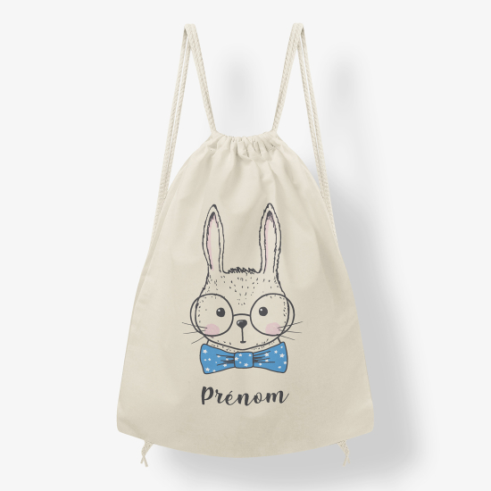 Personalized Drawstring Backpack for Kids - Rabbit design