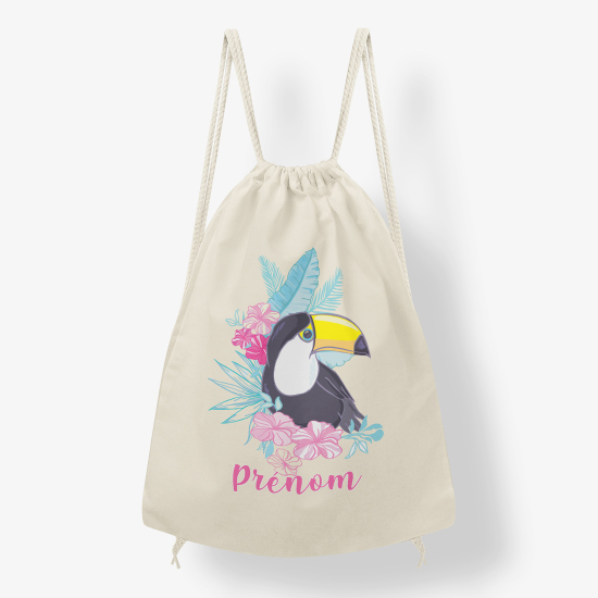 Personalized Drawstring Backpack for Kids - toucan