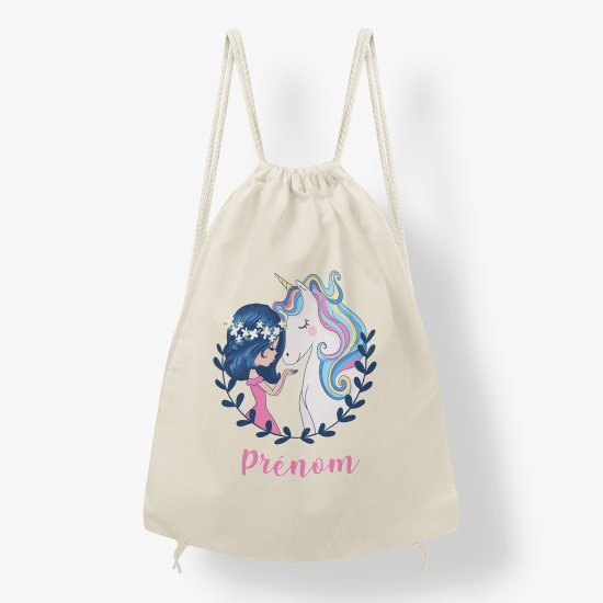 Personalized Drawstring Backpack for Kids - Unicorn