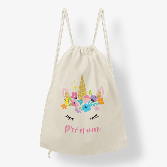 Personalized Drawstring Backpack for Kids - Unicorn