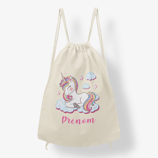 Personalized Drawstring Backpack for Kids - Unicorn