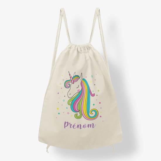 Personalized Drawstring Backpack for Kids - Unicorn