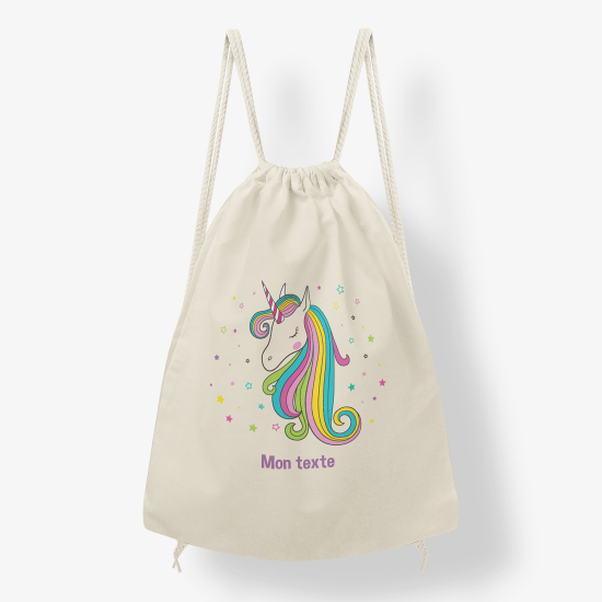 Personalized Drawstring Backpack for Kids - Unicorn