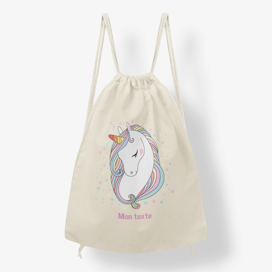 Personalized Drawstring Backpack for Kids - Unicorn