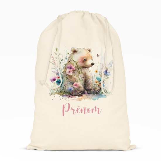 Personalized Drawstring bag for Kids - Bear