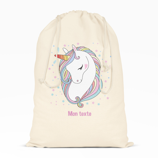 Personalized Drawstring bag for Kids - Beautiful unicorn