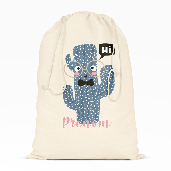 Personalized Drawstring bag for Kids - Cactus