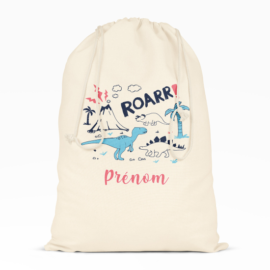 Personalized Drawstring bag for Kids - Dinosaurs