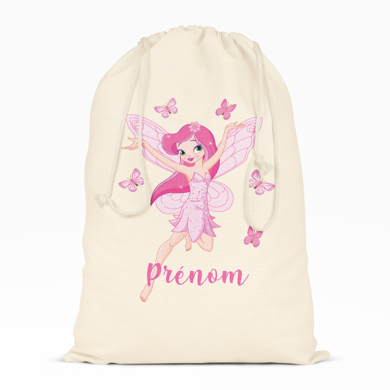 Personalized Drawstring bag for Kids - Fairy butterflies