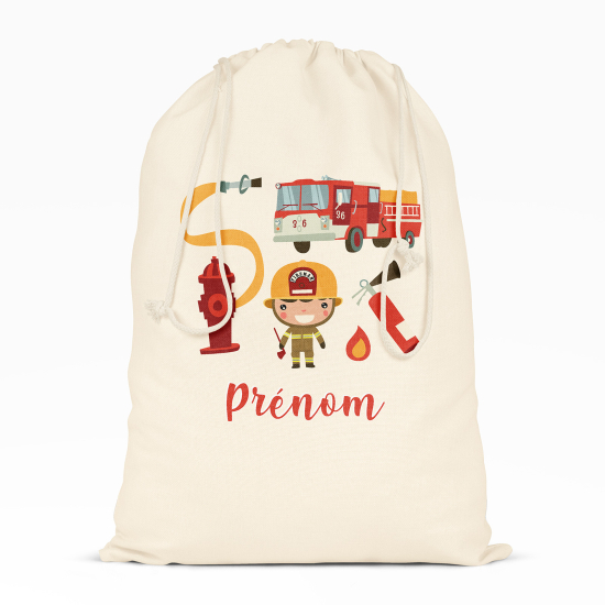 Personalized Drawstring bag for Kids - Firefighter