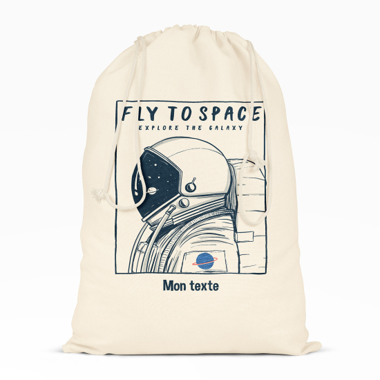 Personalized Drawstring bag for Kids - Fly to space