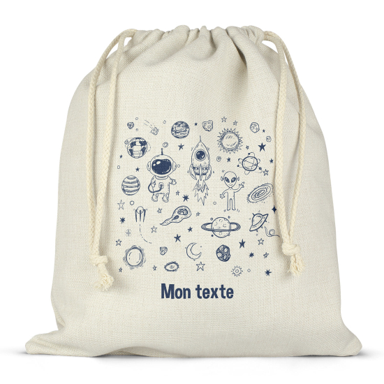 Personalized drawstring bag for kids - Galaxy