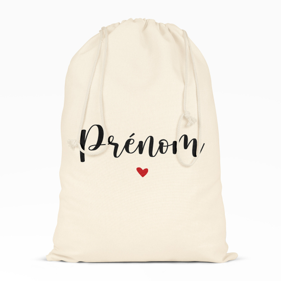 Personalized Drawstring bag for Kids - Heart