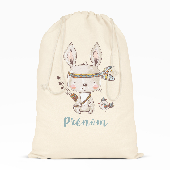 Personalized Drawstring bag for Kids - Indian rabbit