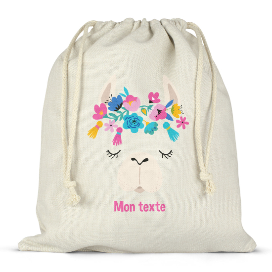 Personalized drawstring bag for kids - Lama