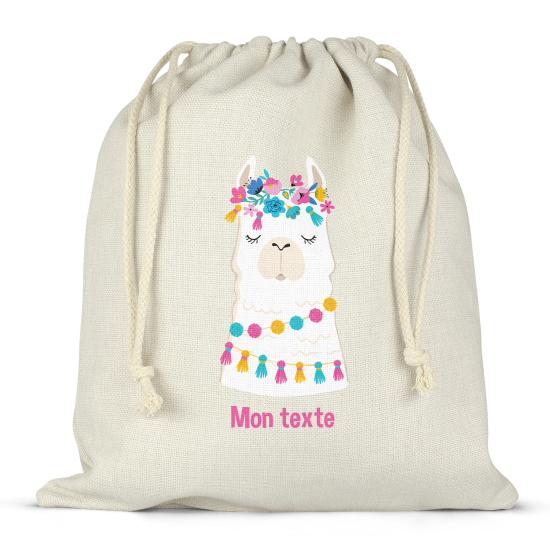 Personalized drawstring bag for kids - Lama