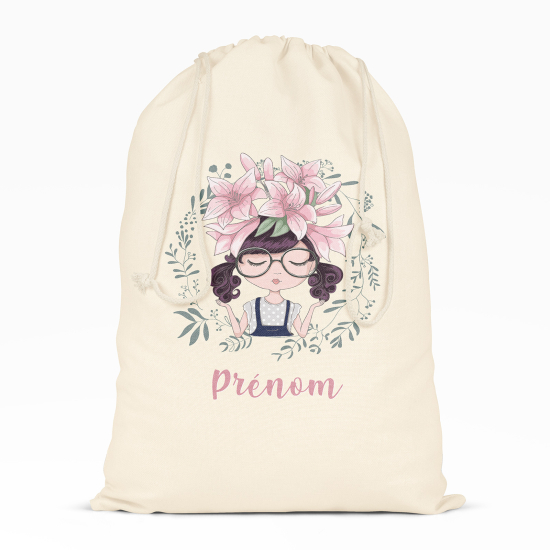 Personalized Drawstring bag for Kids - Little girl