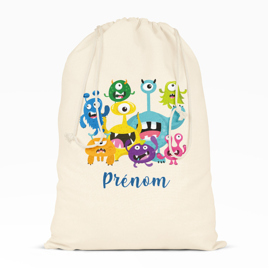 Personalized Drawstring bag for Kids - Monsters