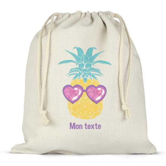 Personalized drawstring bag for kids - Pineapple