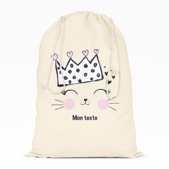 Personalized Drawstring bag for Kids - Queen of Cats