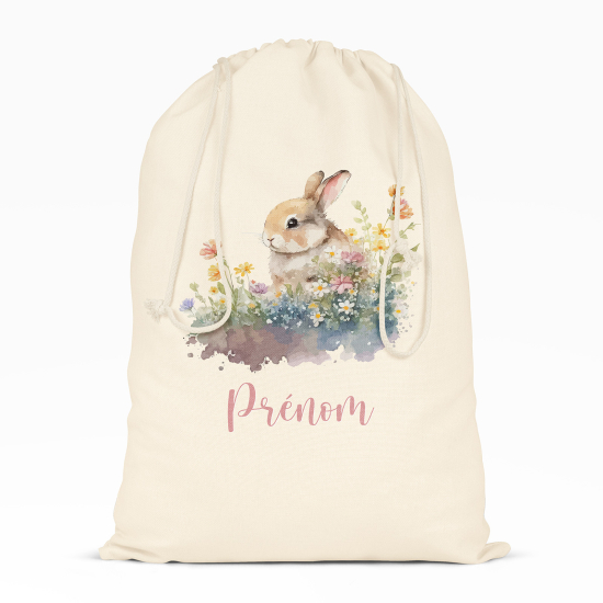 Personalized Drawstring bag for Kids - Rabbit