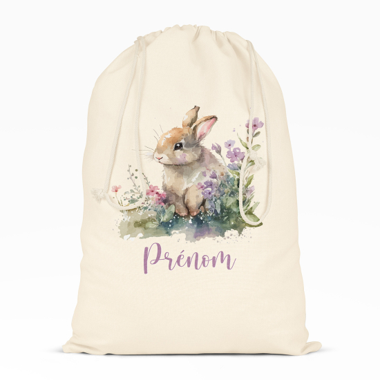 Personalized Drawstring bag for Kids - Rabbit