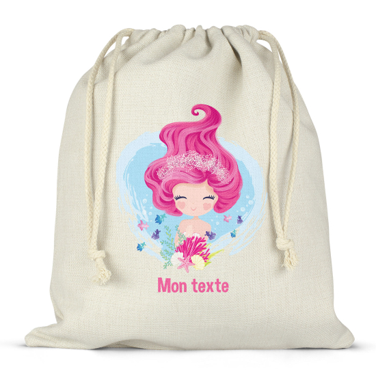 Personalized drawstring bag for kids - Siren