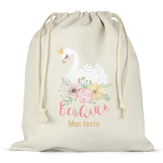 Personalized drawstring bag for kids - Swan be the queen