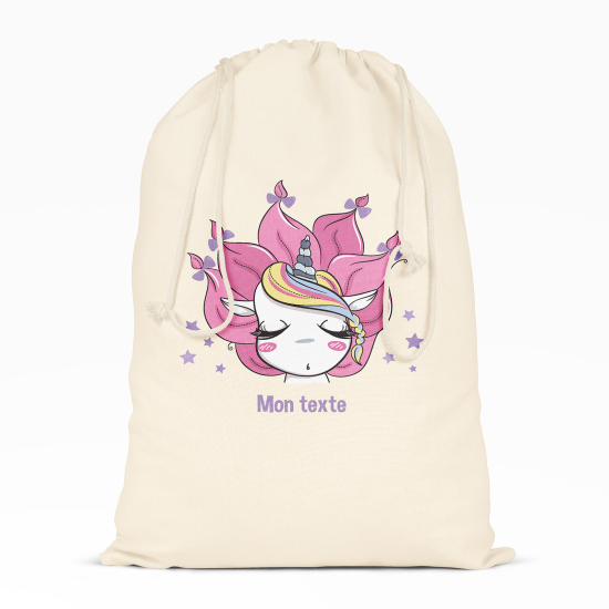 Personalized Drawstring bag for Kids - Unicorn stars