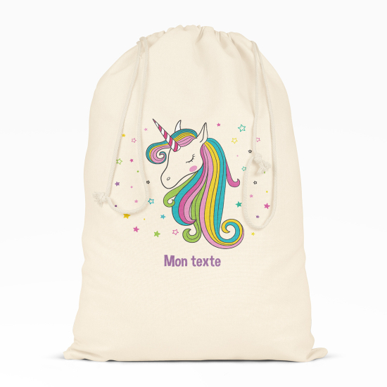 Personalized Drawstring bag for Kids - Unicorn stars