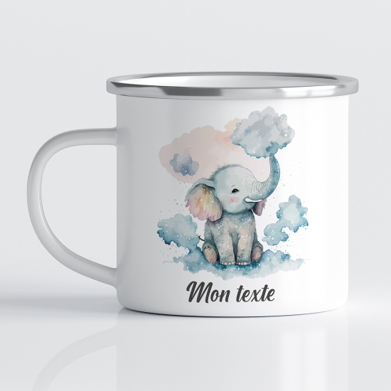 Personalized Enamel Mug for Kids - Elephant