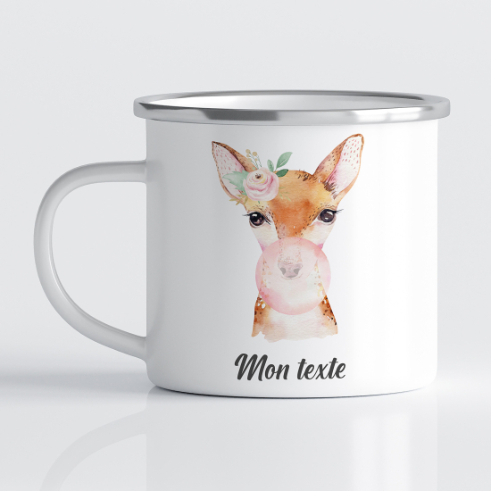 Personalized Enamel Mug for Kids - Fawn