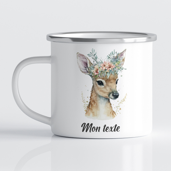 Personalized Enamel Mug for Kids - Fawn