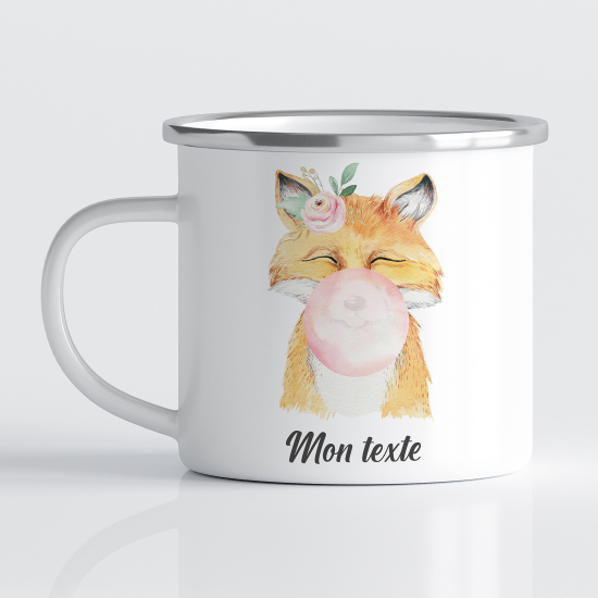 Personalized Enamel Mug for Kids - Fox