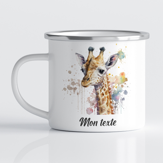 Personalized Enamel Mug for Kids - Giraffe