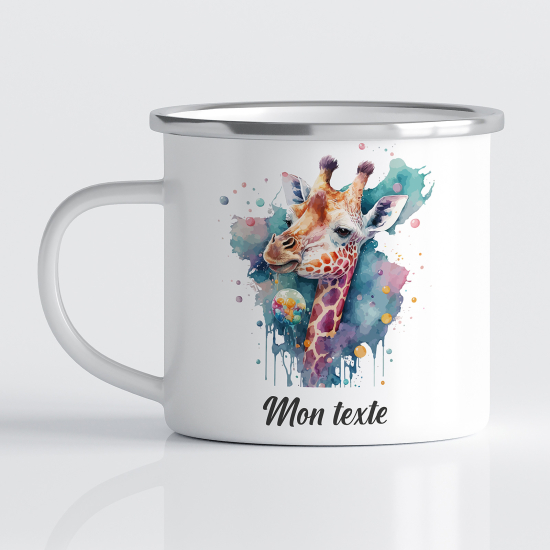 Personalized Enamel Mug for Kids - Giraffe