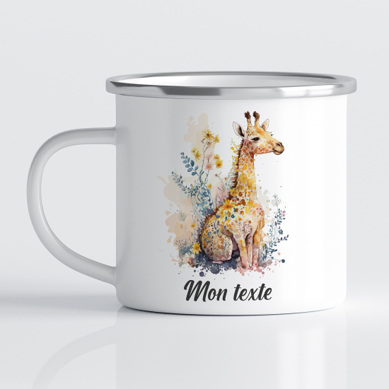 Personalized Enamel Mug for Kids - Giraffe