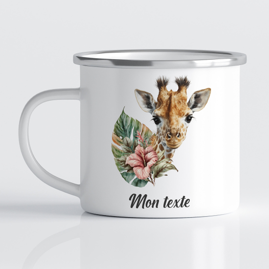 Personalized Enamel Mug for Kids - Giraffe