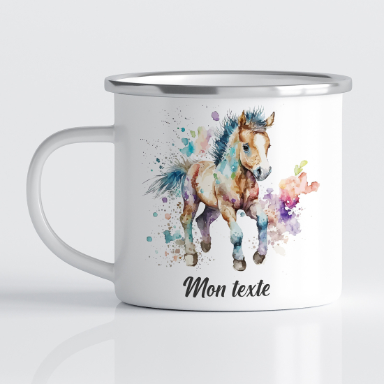 Personalized Enamel Mug for Kids - Horse