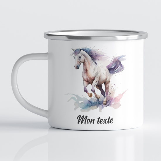 Personalized Enamel Mug for Kids - Horse