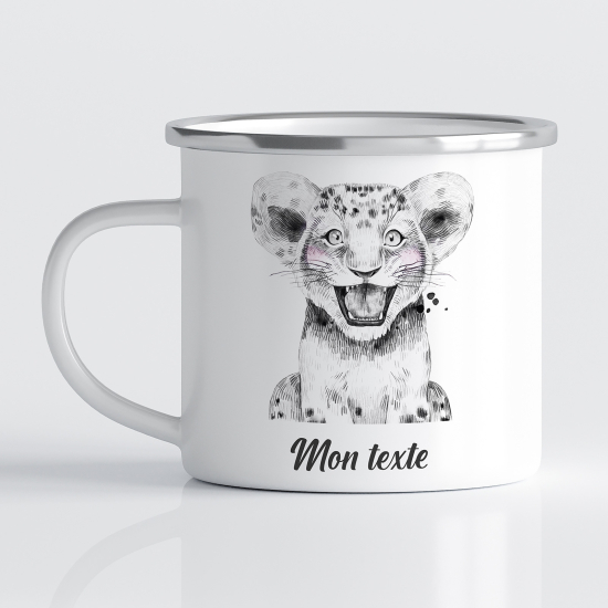 Personalized Enamel Mug for Kids - Lion