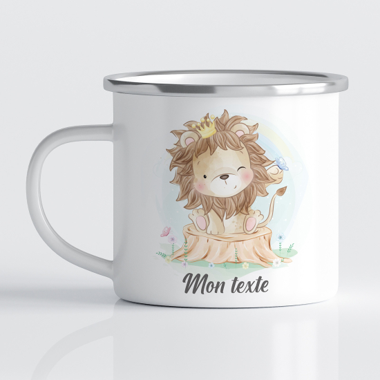 Personalized Enamel Mug for Kids - Lion